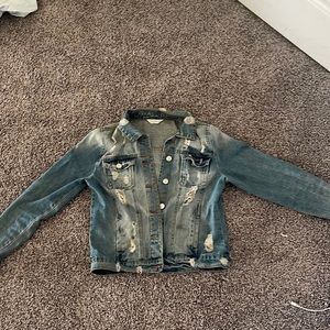 Medium Wash Medium Ripped Jean Jacket
